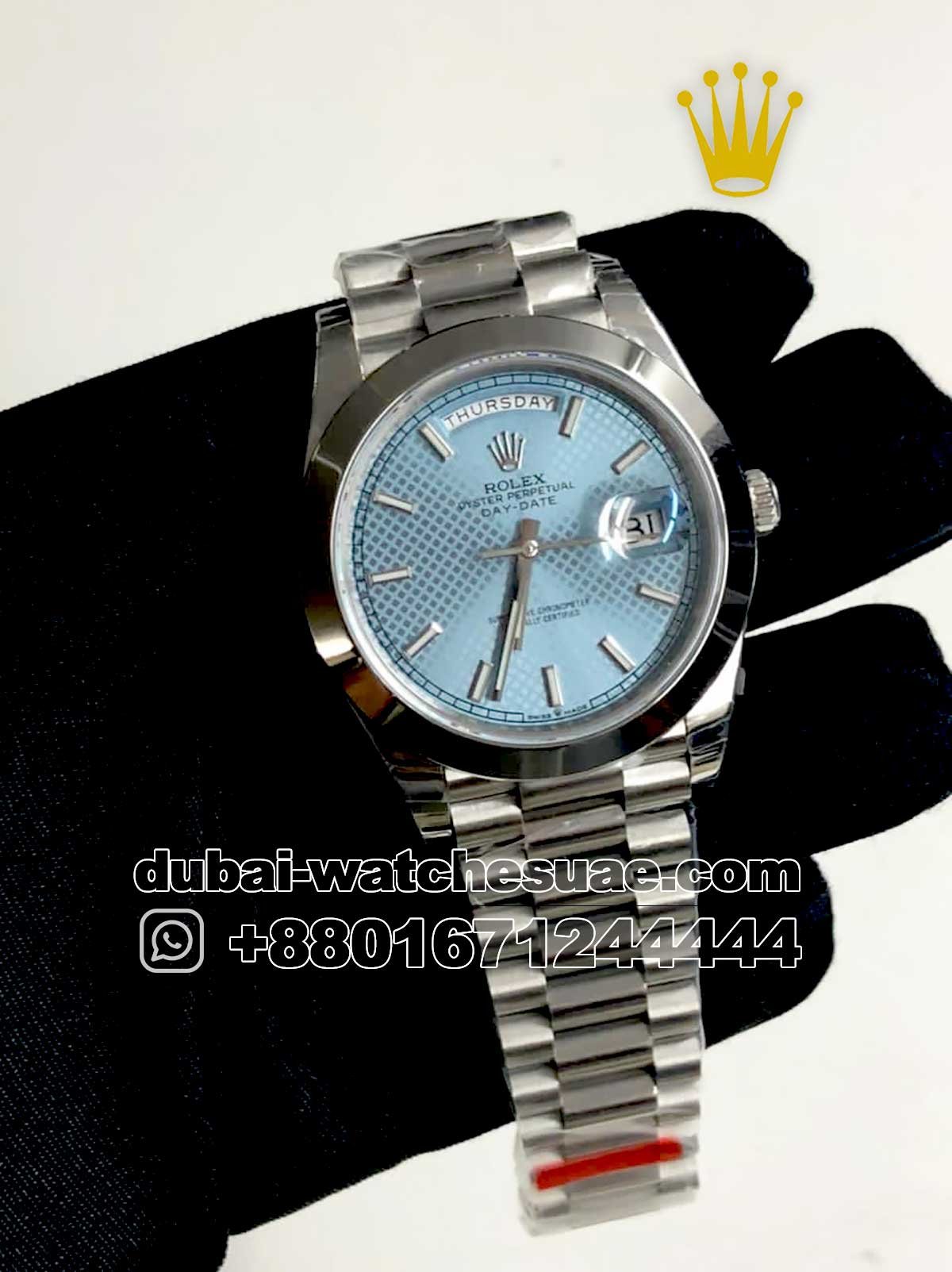 104.1 Replica Rolex day date 40mm ice blue face