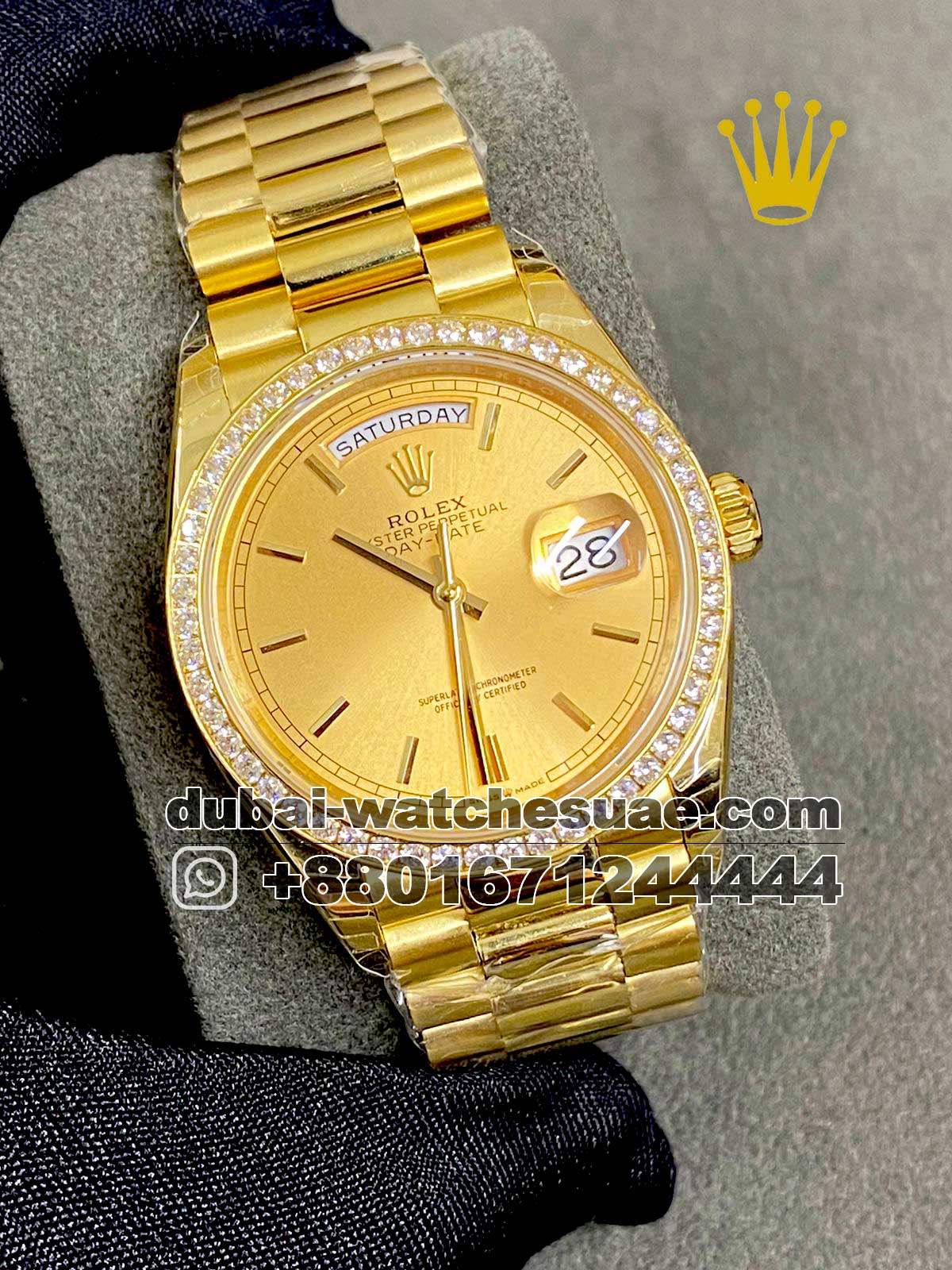 52.1 Copy Rolex 36 mm Day Date Gold face
