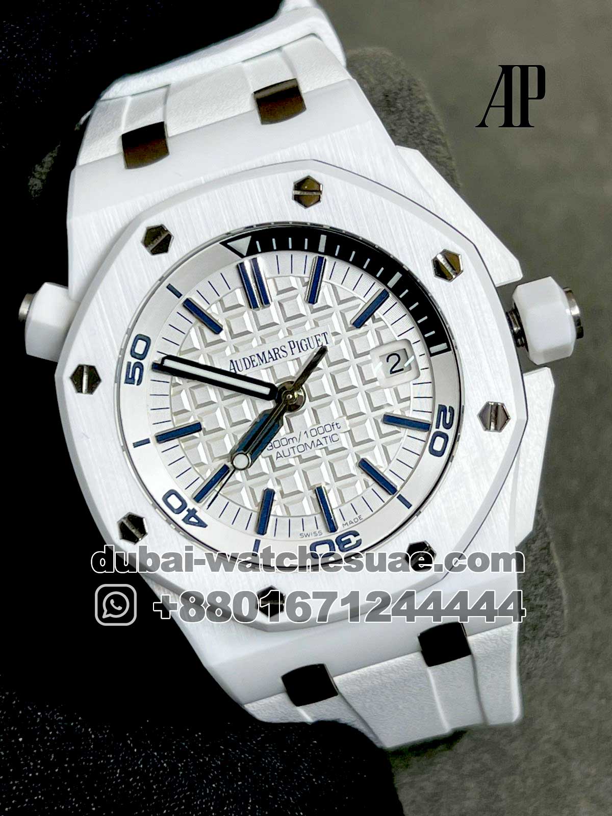 11.1 Replica Audemars Piguet Royal Oak In White Dial With White Ceramic Bezel