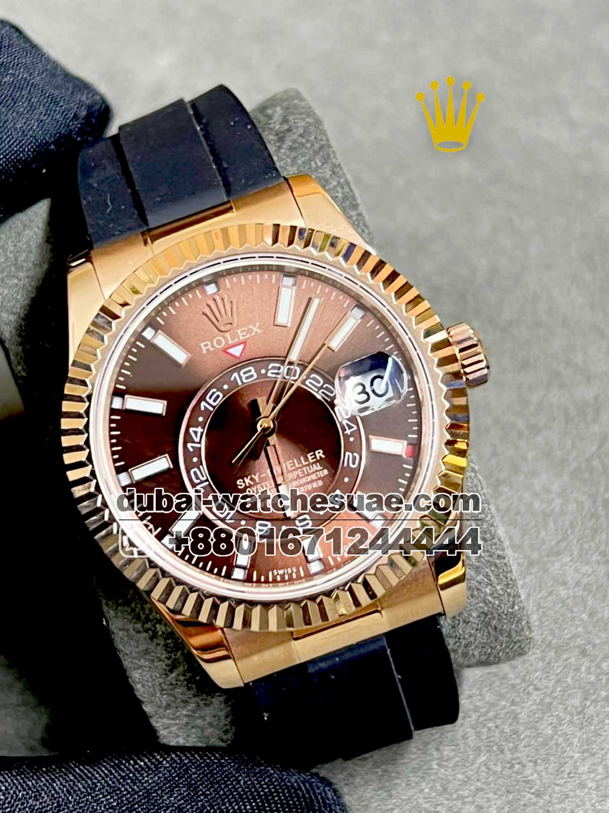 135.1 Copy Rolex SKY-DWELLER Oyster, 42 mm, Ever rose gold