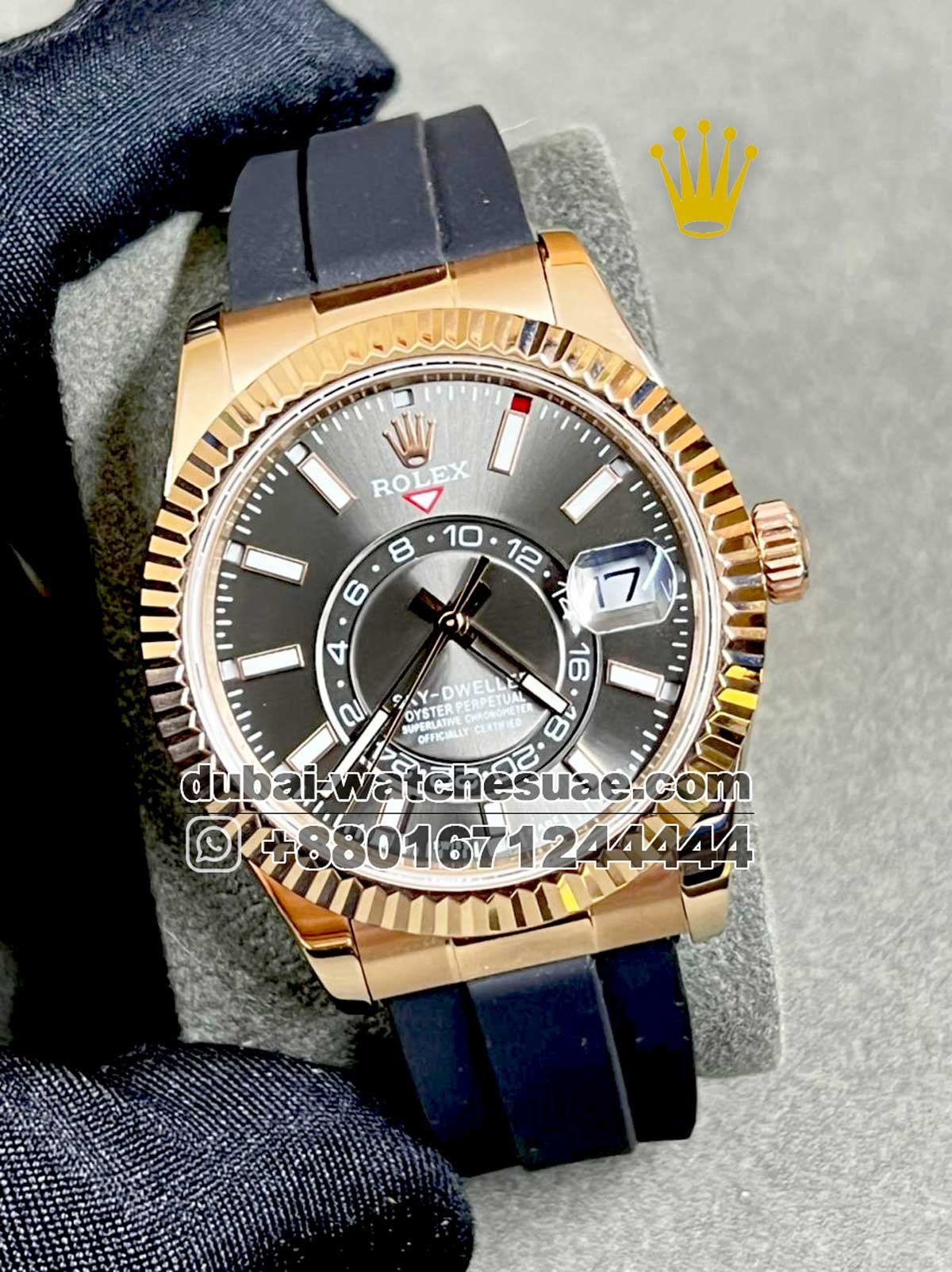 137.1 Copy Rolex SKY-DWELLER Oyster, Gray Dial