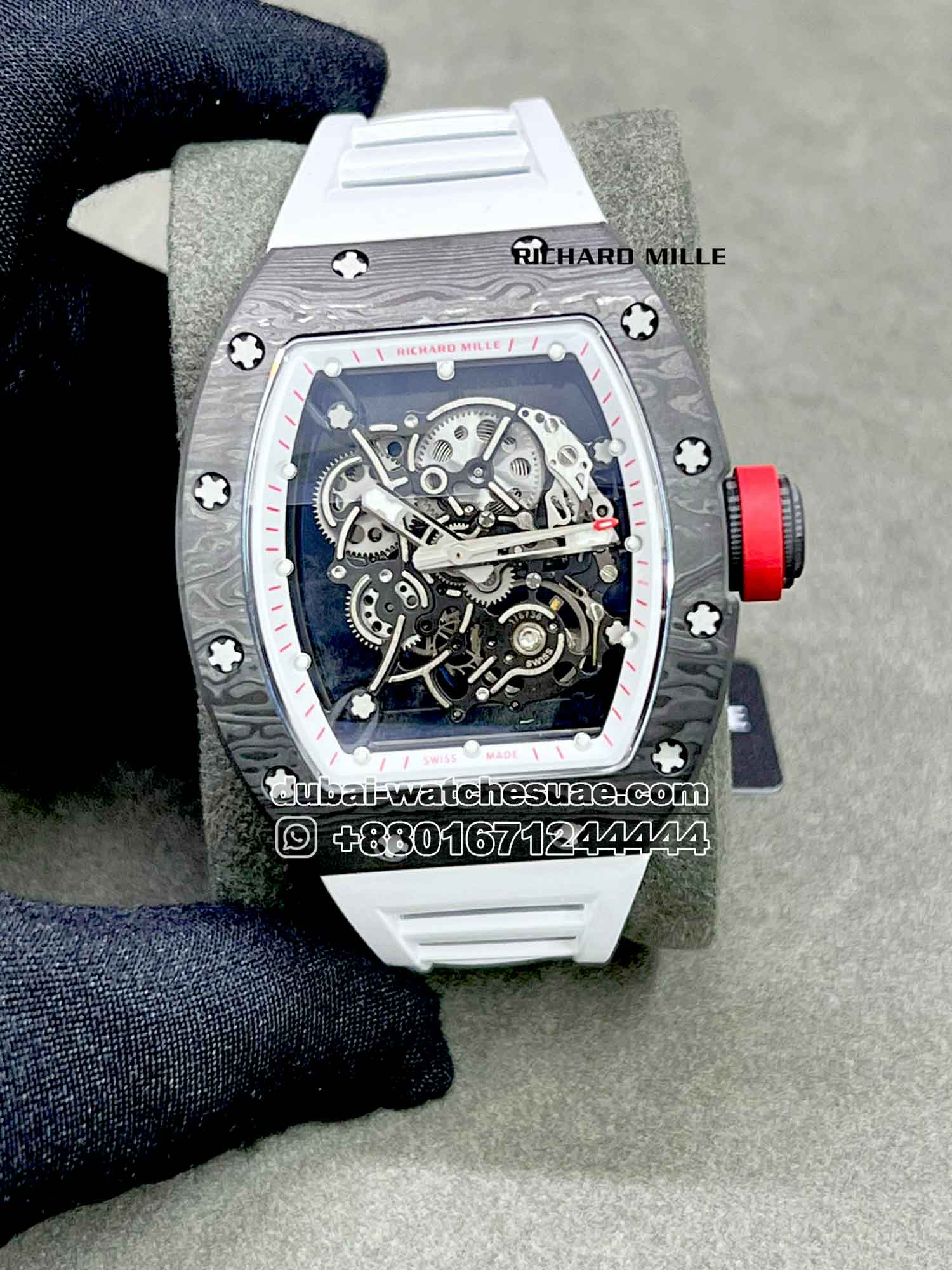 1-a Copy Richard Mille Bubba 055 White Strap