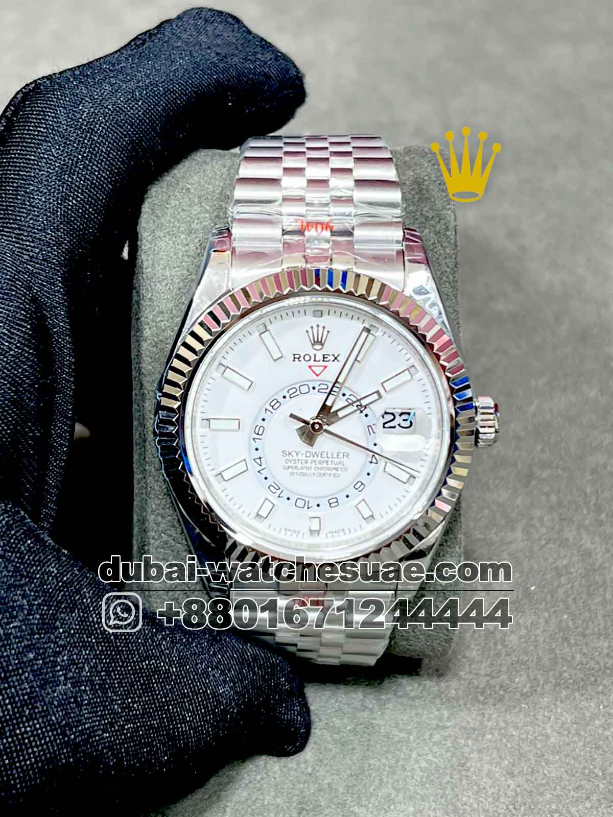 11-a copy Rolex SKY-DWELLER Jubilee, White dial , 42 mm