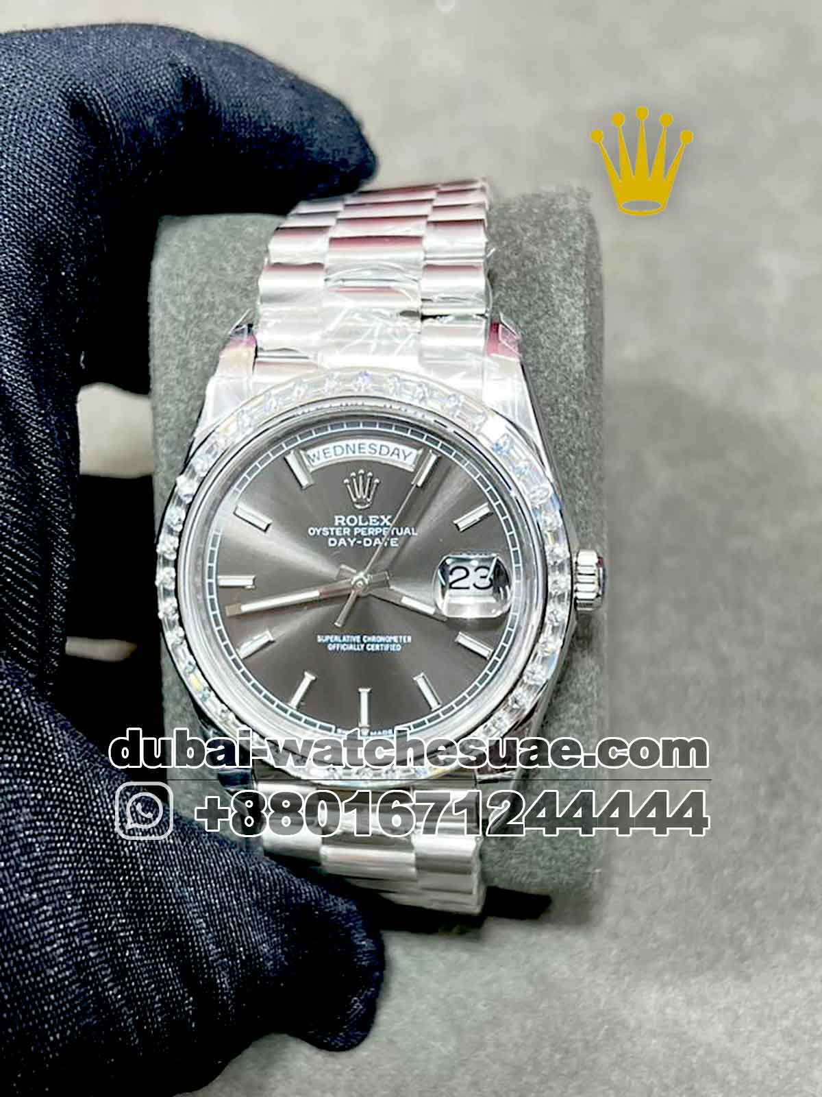 5-a copy Rolex 40 mm Day date , Gray face ,228396