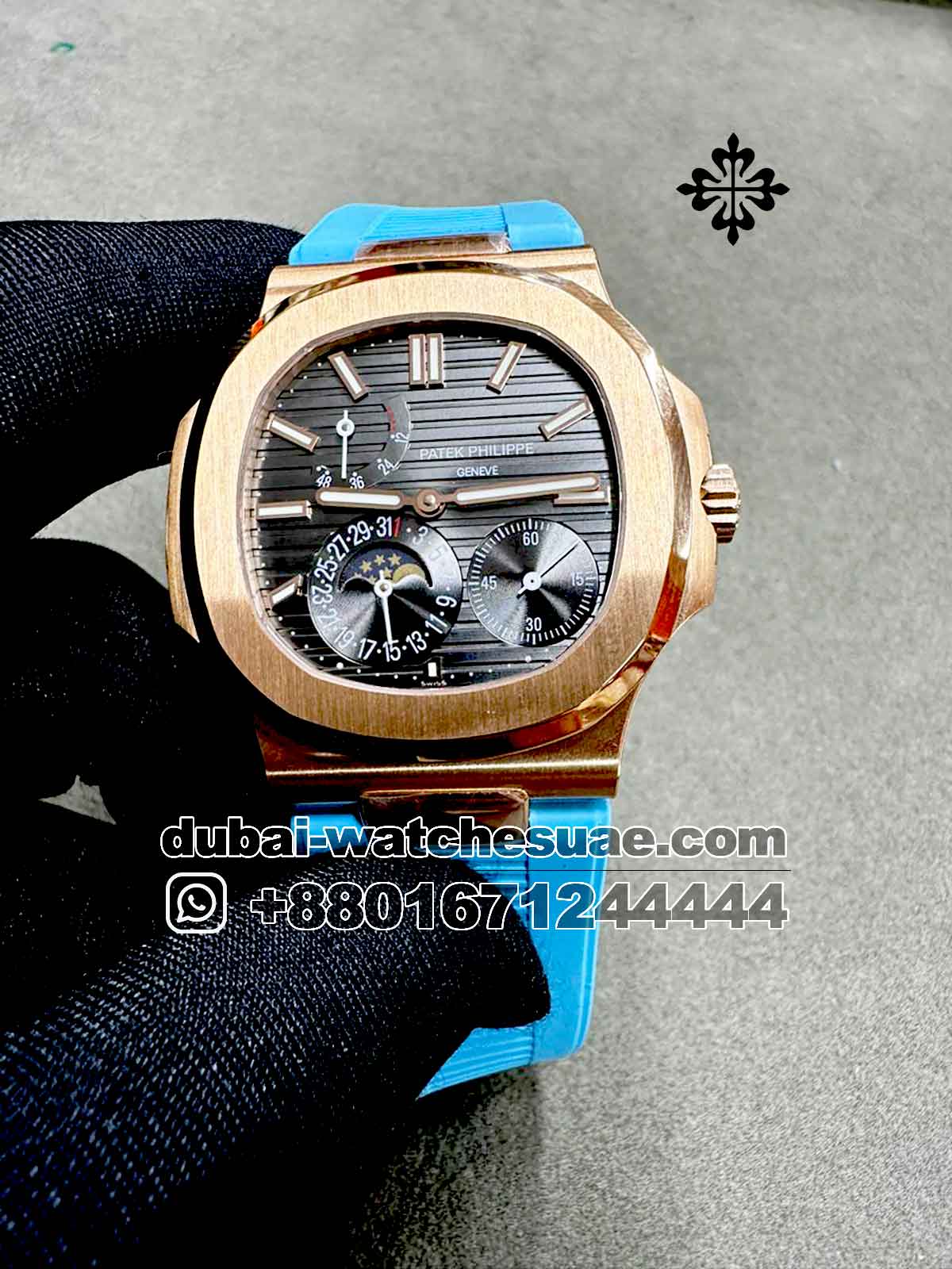Copy Patek Philippe Nautilus 5712 Gray Dial With Blue Rubber strap Copy Patek Philippe Nautilus 5712 Gray Dial With Blue Rubber strap