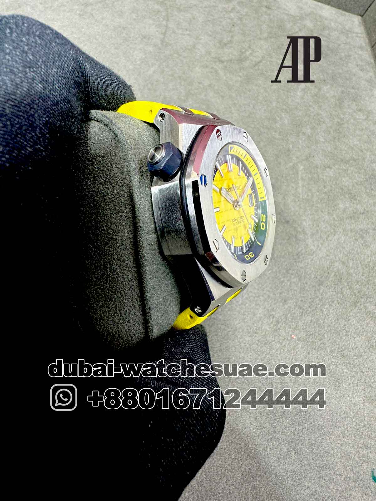 Replica Audemars Piguet Royal Oak Offshore Diver 41 mm Yellow Dial With Yellow Rubber Strap REplica Audemars Piguet Royal Oak Offshore Diver 41 mm Yellow Dial With Yellow Rubber Strap