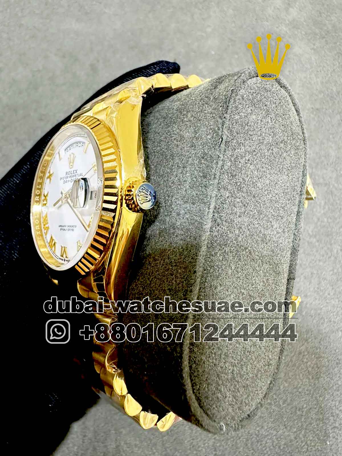 Superclone Rolex 36 mm Day date White Dial Roman Numeric With Flutted Bezel Superclone Rolex 36 mm Day date White Dial Roman Numeric With Flutted Bezel