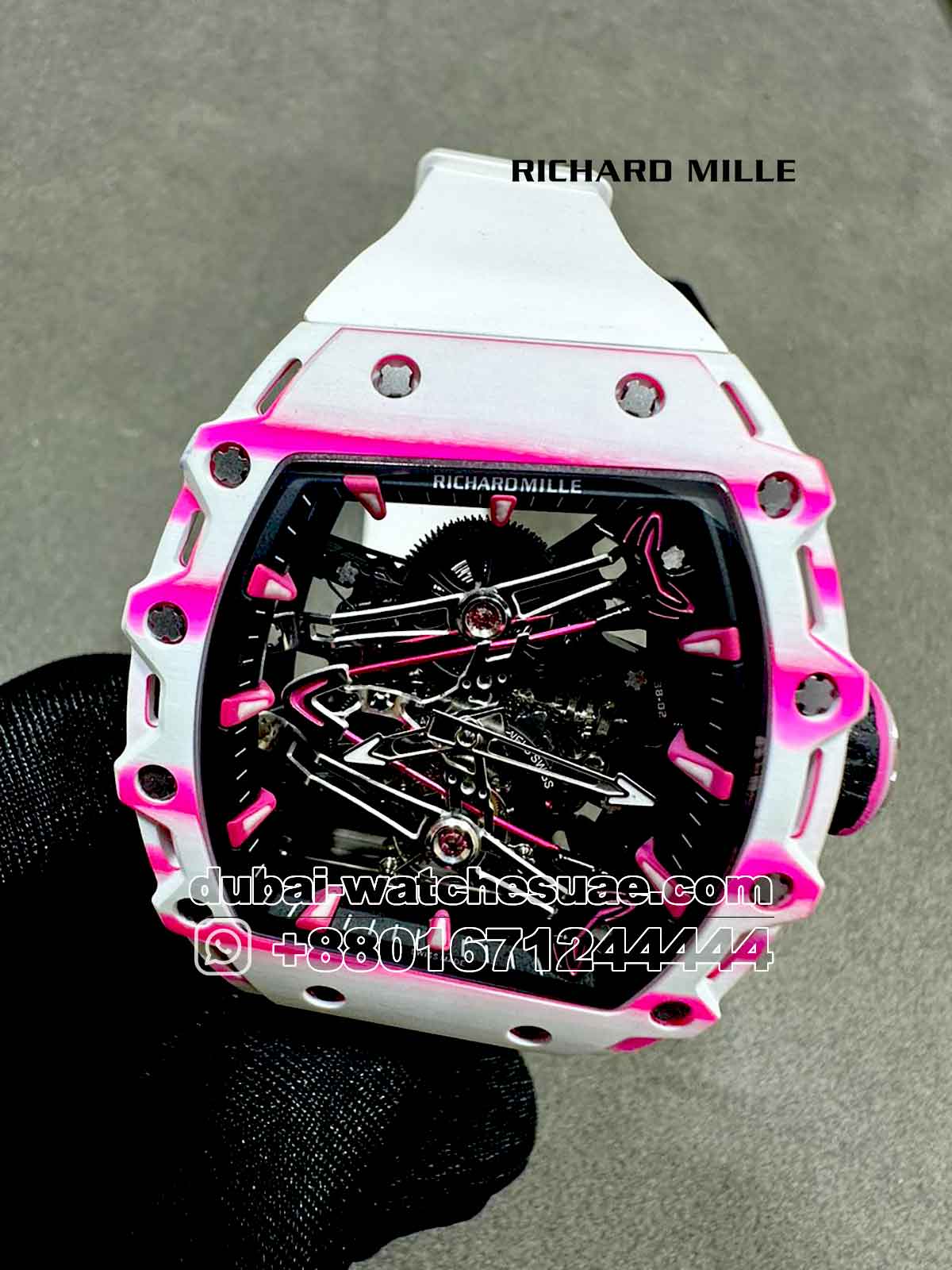 Copy Richard Mille RM 38-02 Tourbillon Super Slim White and Pink Copy Richard Mille RM 38-02 Tourbillon Super Slim White and Pink