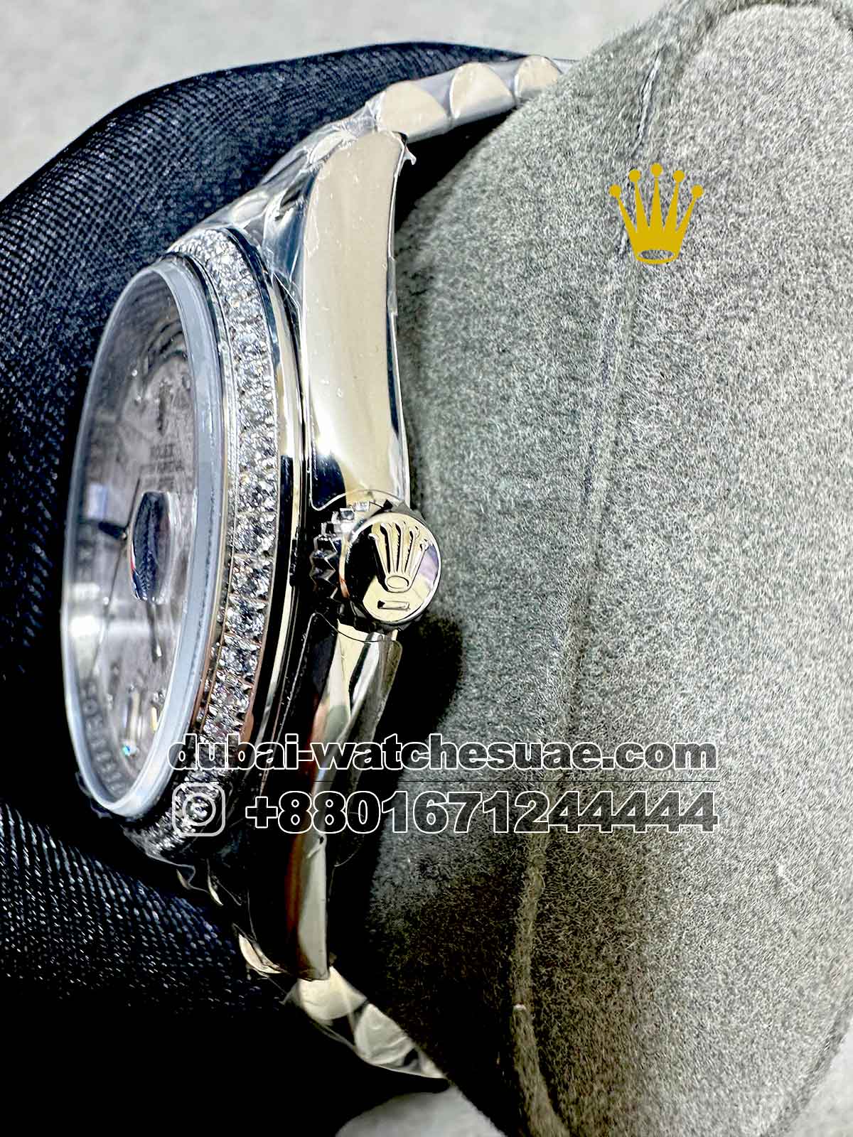 AAA Rolex Day-Date 40mm Meteorite White Dial With Stone Numeric and Stoned Bezel AAA Rolex Day-Date 40mm Meteorite White Dial With Stone Numeric and Stoned Bezel