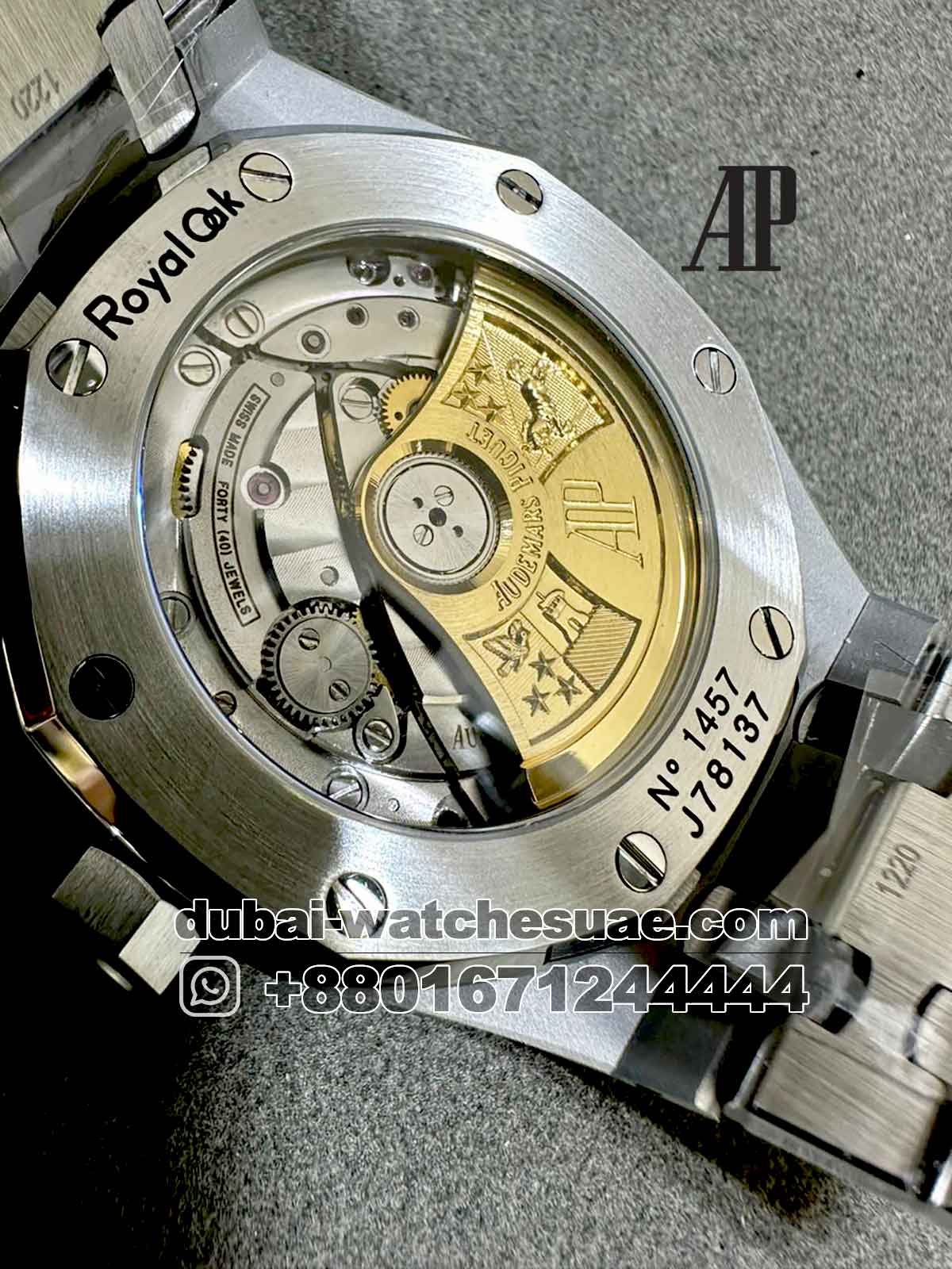 Master Audemars Piguet Royal Oak 37 MM Gray Dial With Stoned Bezel Stainless Steel Master Audemars Piguet Royal Oak 37 MM Gray Dial With Stoned Bezel Stainless Steel