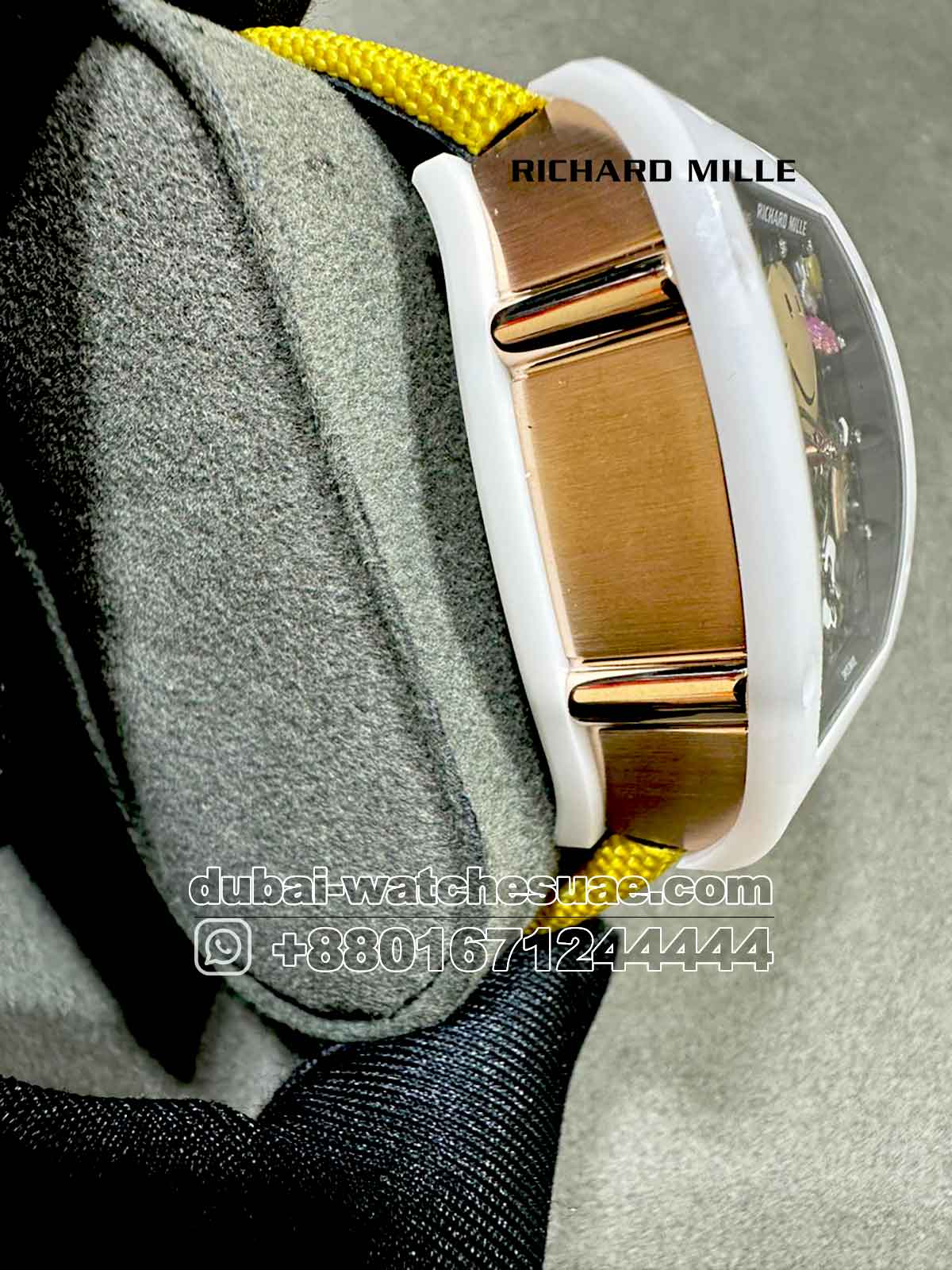 Replica Richard Mille RM 88 Smiley With Yellow Fabric Strap Replica Richard Mille RM 88 Smiley With Yellow Fabric Strap
