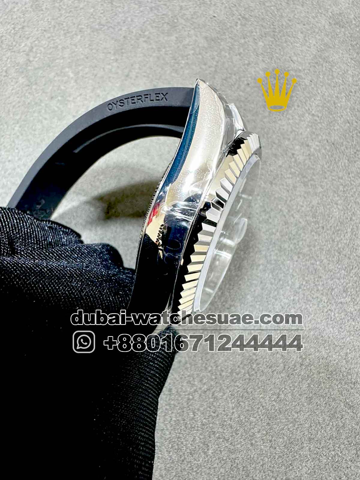Replica Rolex Sky-Dweller Dial 42 mm Black Dial Flutted Bezel With Rubber Strap REplica Rolex Sky-Dweller Dial 42 mm Black Dial Flutted Bezel With Rubber Strap