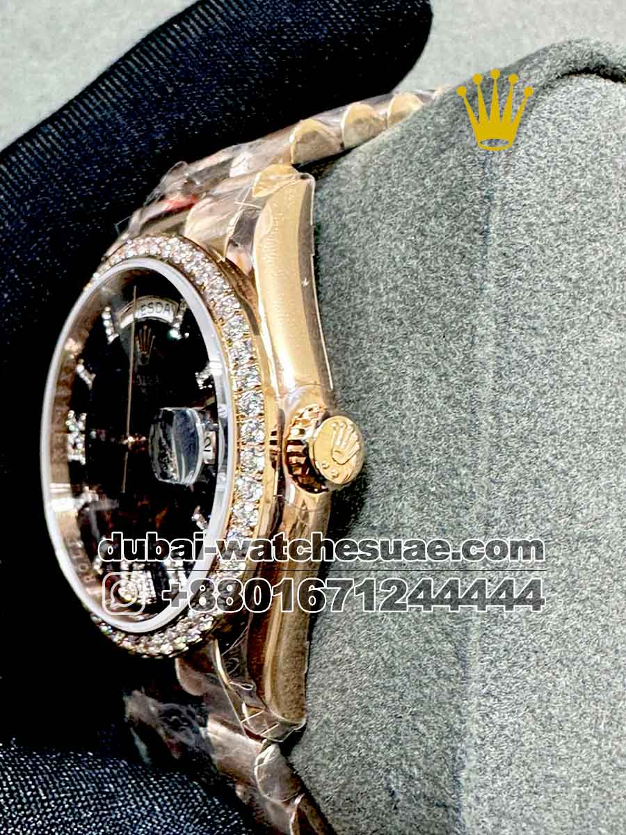 Superclone Rolex 36 mm Day date Rose Gold Eisenkiesel dial With Roman Numeral Superclone Rolex 36mm Day date Rose Gold Eisenkiesel dial With Roman Numeral