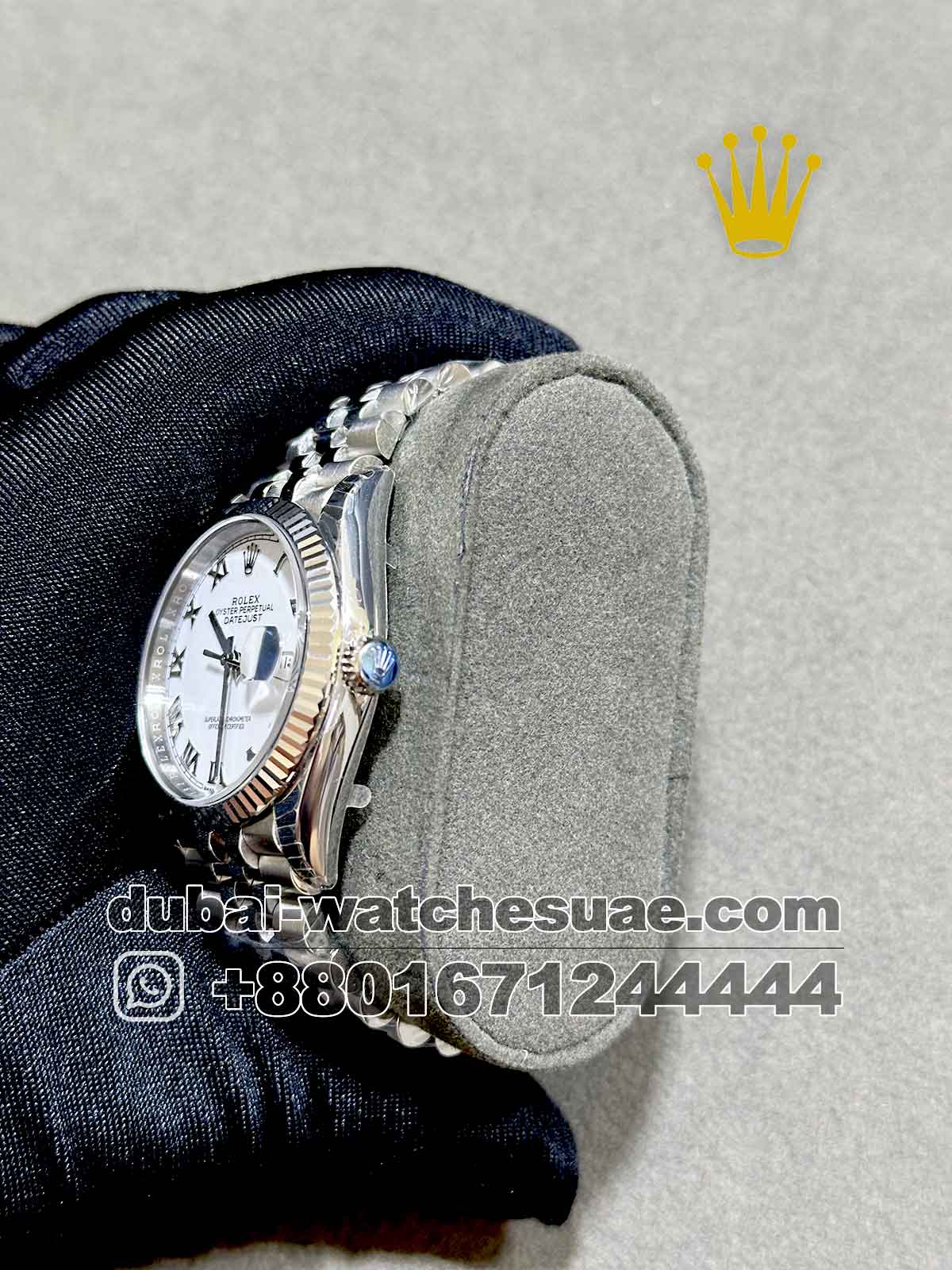 AAA Rolex 36 mm Date Just White Dial With Roman Numeric and Flutted Bezel AAA Rolex 36 mm Date Just White Dial With Roman Numeric and Flutted Bezel