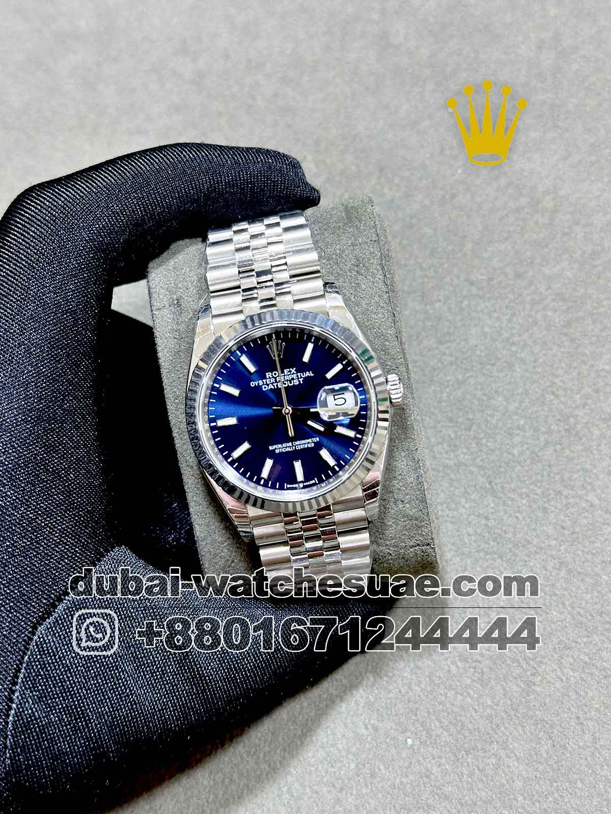Copy Rolex 36 mm Date Just Blue Dial With Flutted Bezel and Jubilee Bracelet Copy Rolex 36 mm Date Just Blue Dial With Flutted Bezel and Jubilee Bracelet