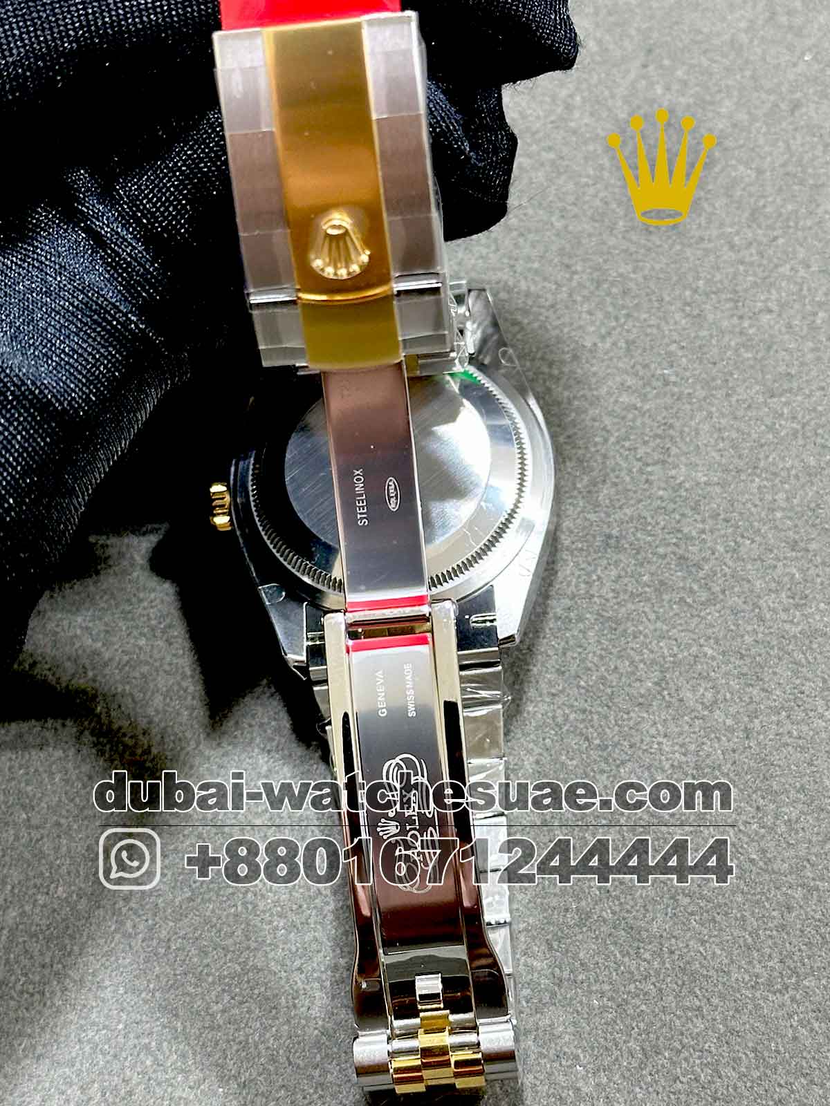 Superclone Rolex 36 mm Date Just White Dial With Stonned Numeric Flutted Bezel with Two Tone Jubilee Bracelet Superclone Rolex 36 mm Date Just White Dial With Stonned Numeric Flutted Bezel with Two Tone Jubilee Bracelet