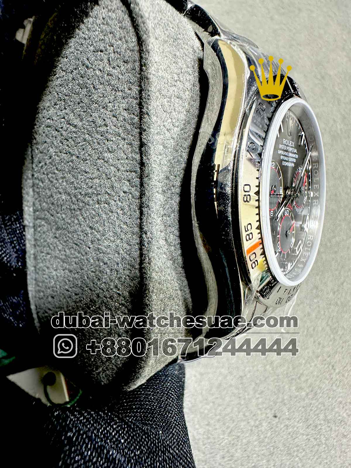 7-b REplica Rolex Daytona 40 mm Gray Dial With Big Numeric And Oyster Bracelet