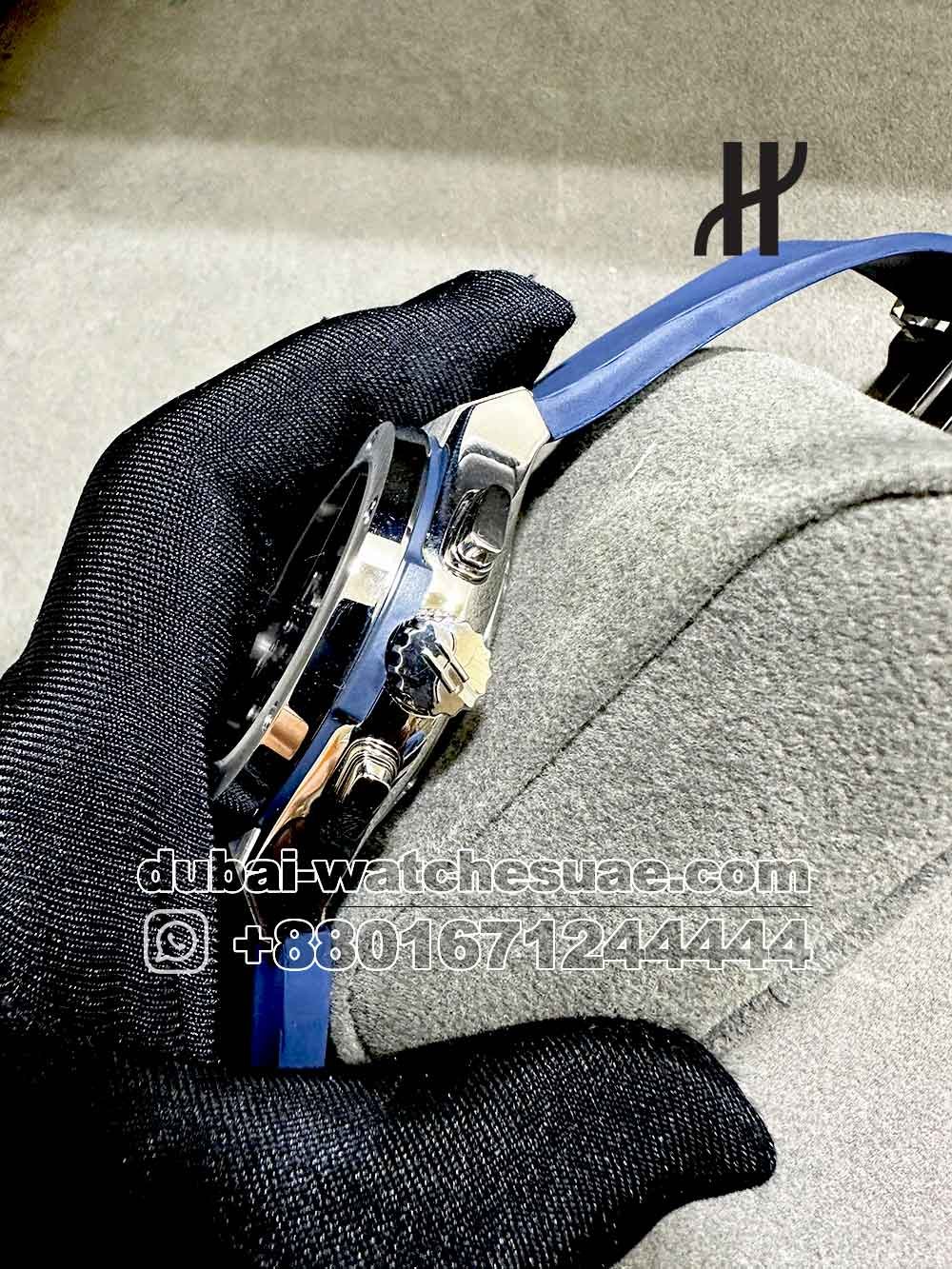 2-c AAA Hublot Classic Fusion Chronograph Blue With Rubber Strap