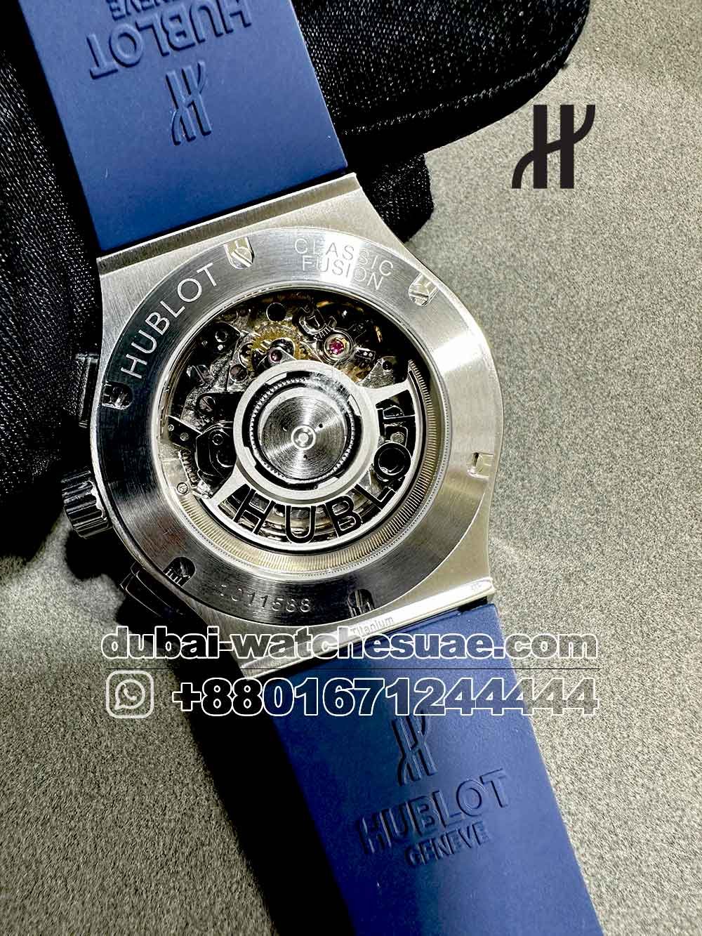 2-d Superclone Hublot Classic Fusion Chronograph Blue With Rubber Strap